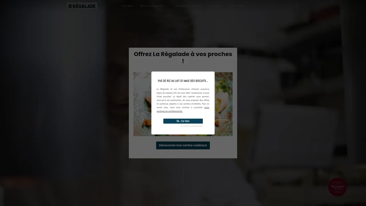 Screenshot de laregalade.paris