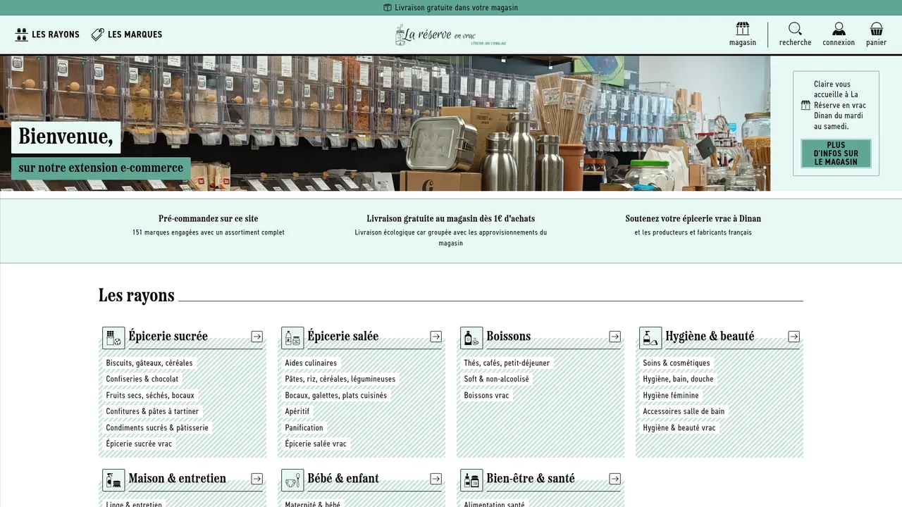 Screenshot de lareserveenvrac.fr