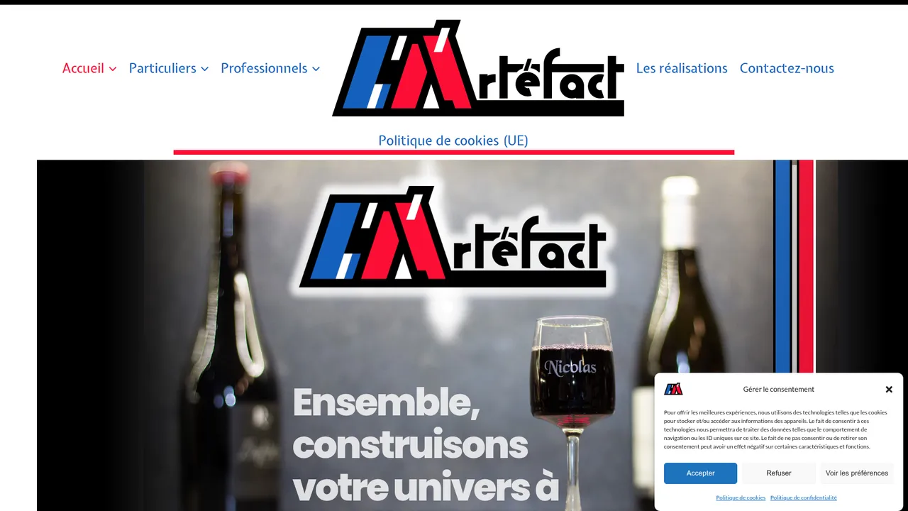 Aperçu du site L'Artefact