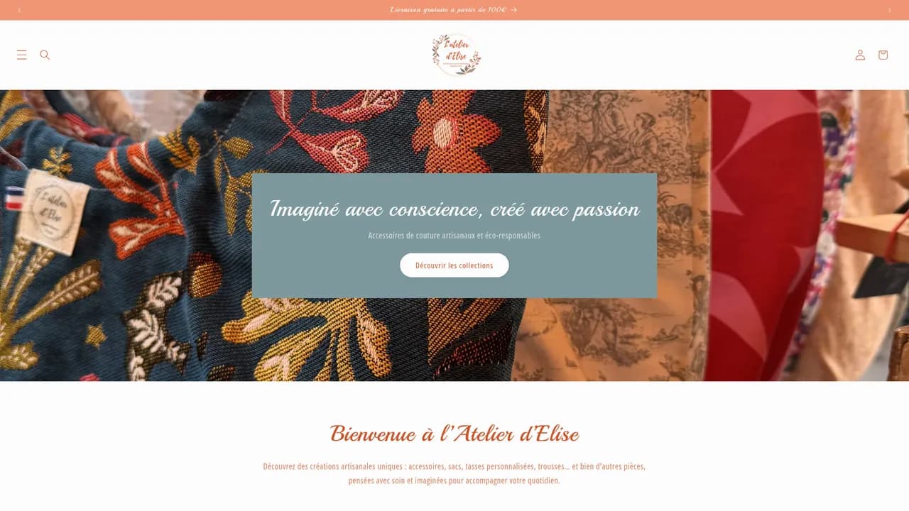 Aperçu du site L’Atelier d’Elise