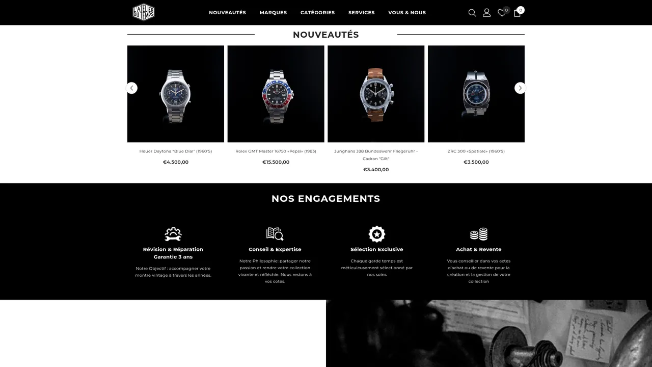 Aperçu du site L'Atelier du Temps