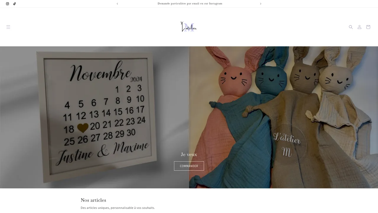 Aperçu du site L'atelier M