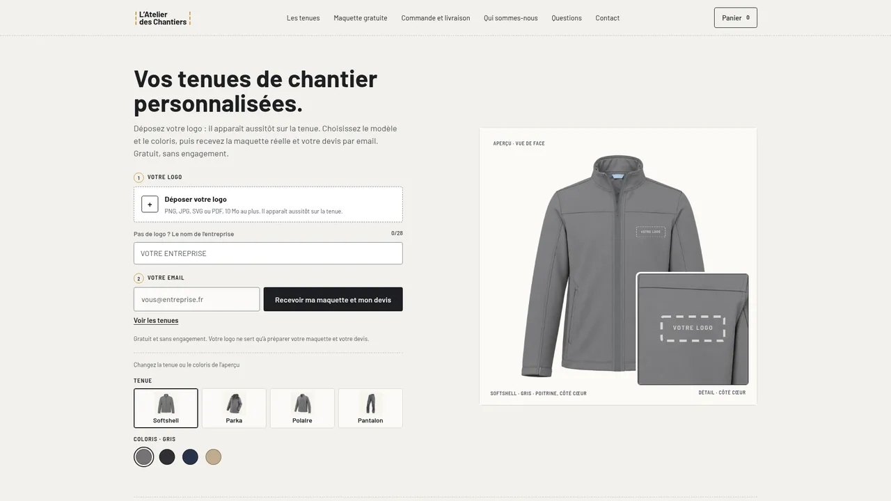 Screenshot de latelierdeschantiers.fr