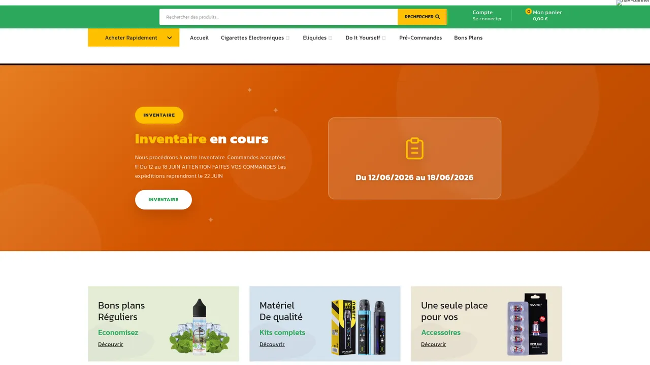 Aperçu du site LaVapote, Cigarette électronique et e-liquide