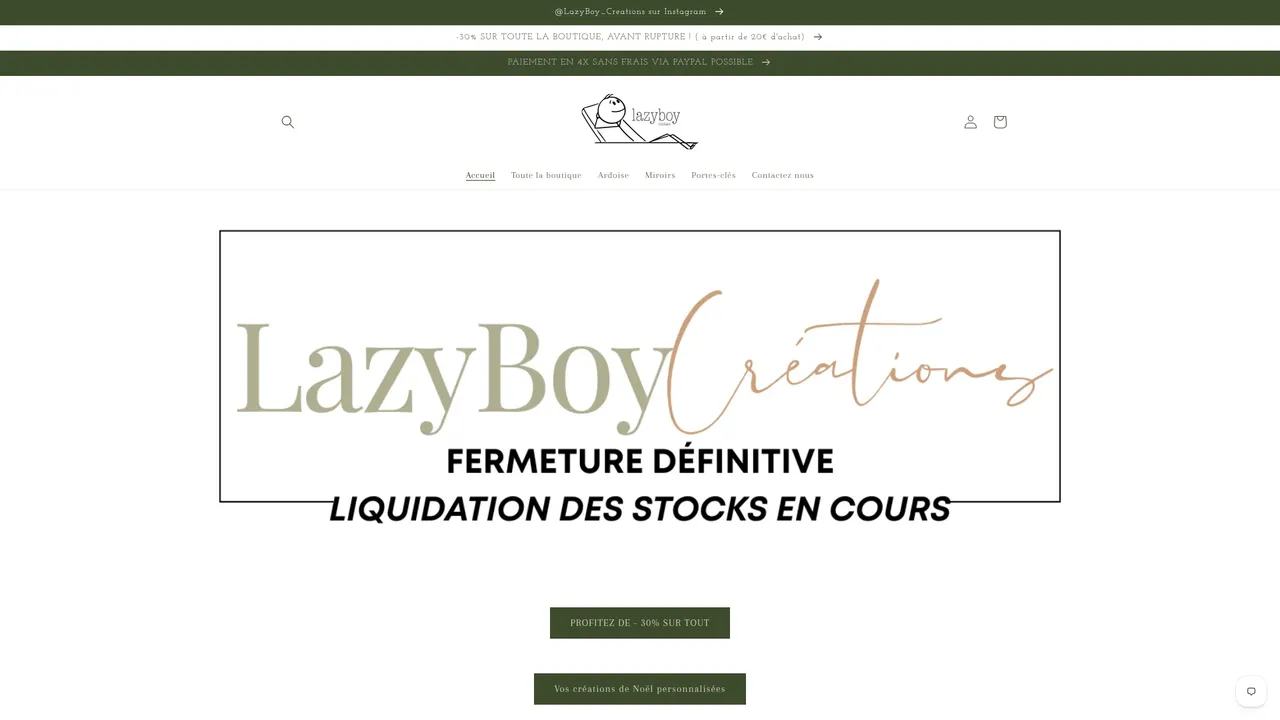 Aperçu du site LazyBoy_Creations