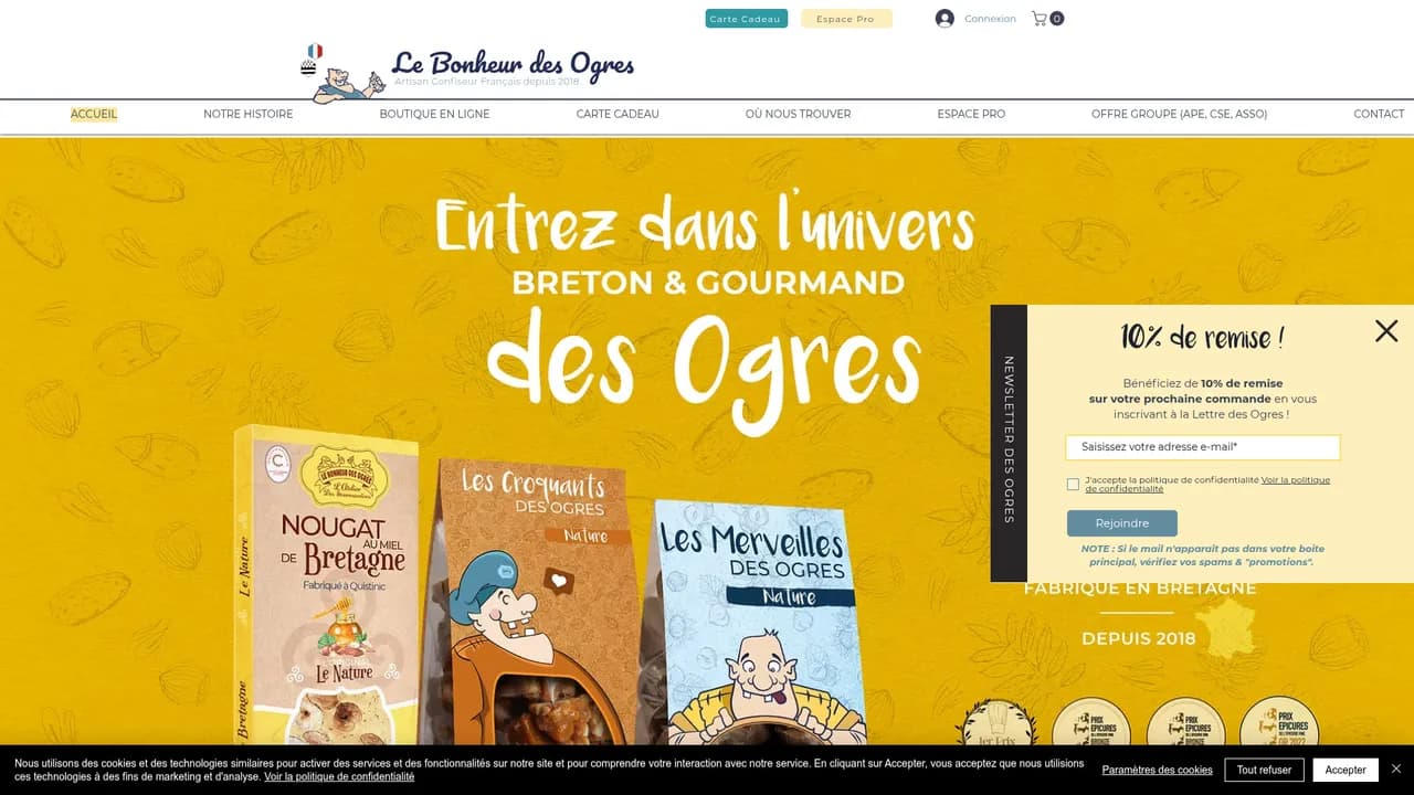 Aperçu du site Le Bonheur des Ogres