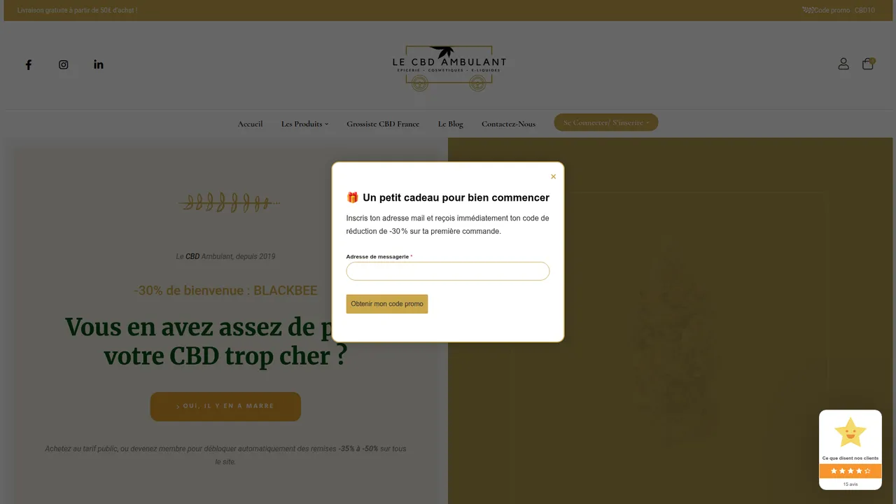 Aperçu du site Le CBD ambulant