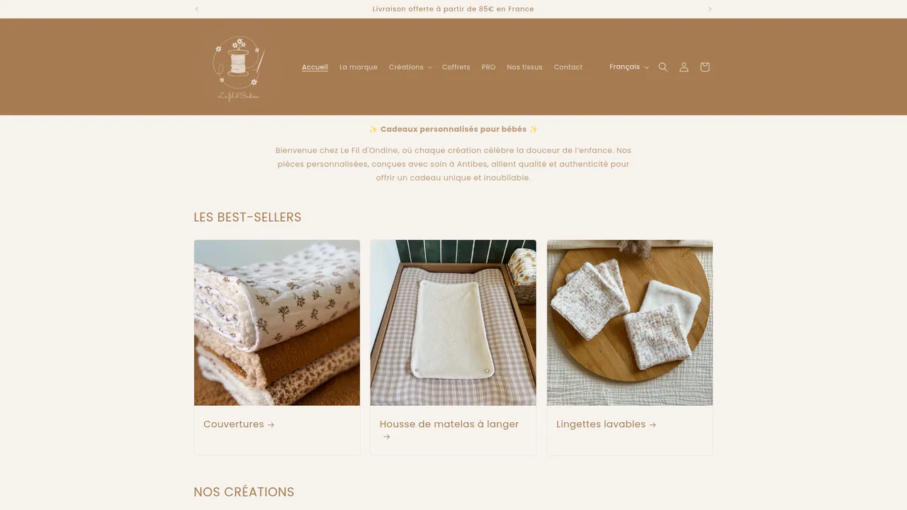 Aperçu du site Le fil d'Ondine