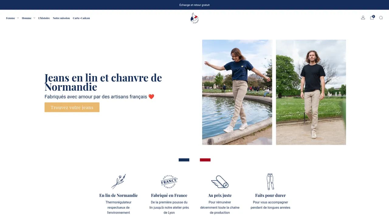 Aperçu du site Le Gaulois Jeans