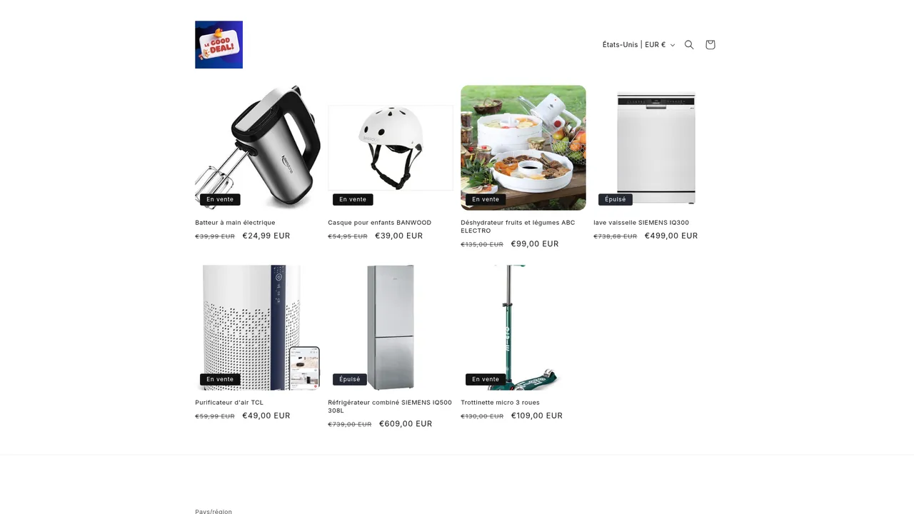 Aperçu du site Le Good Deal