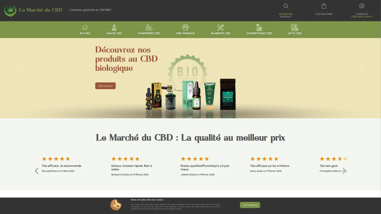 Aperçu du site Le Marché du CBD