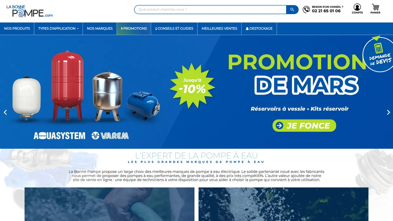 Screenshot de Le meilleur pompe à eau de marques