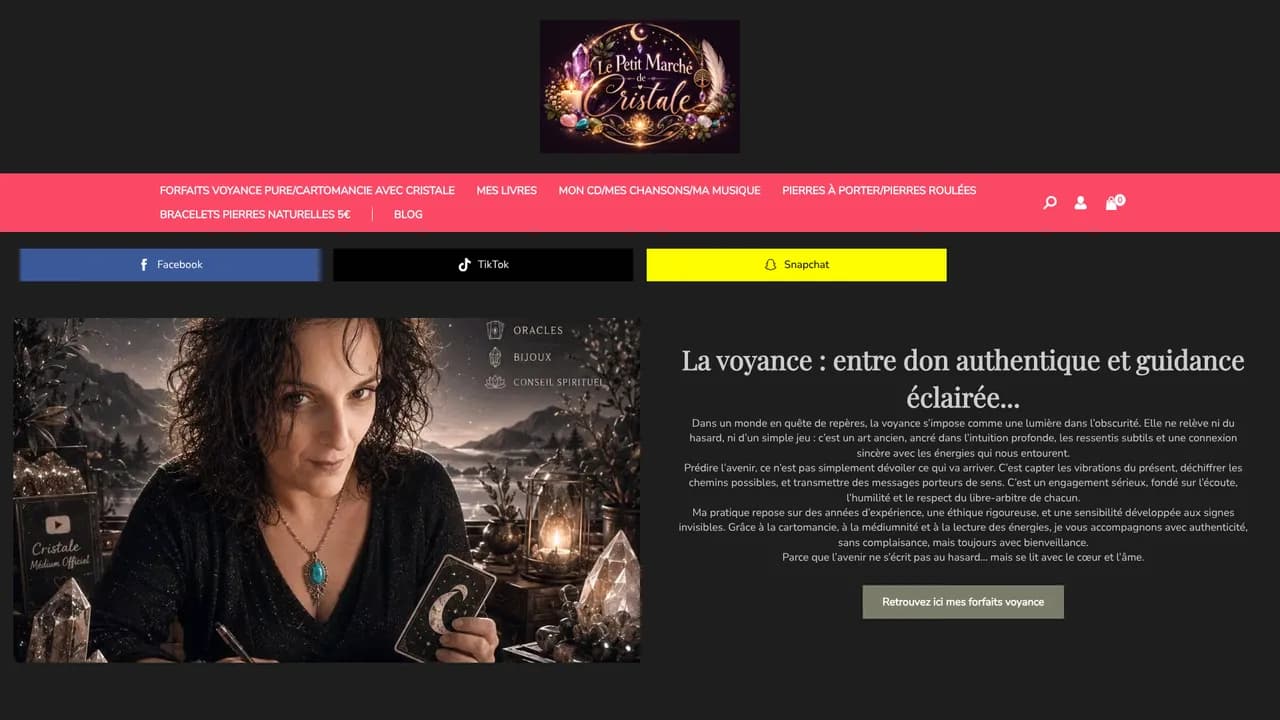 Aperçu du site Le petit marché de Cristale