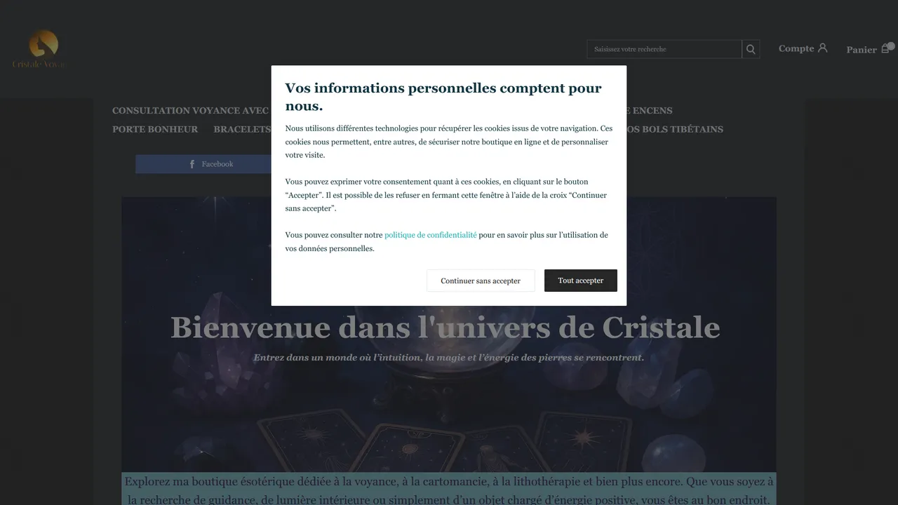 Aperçu du site Le petit marché de Cristale