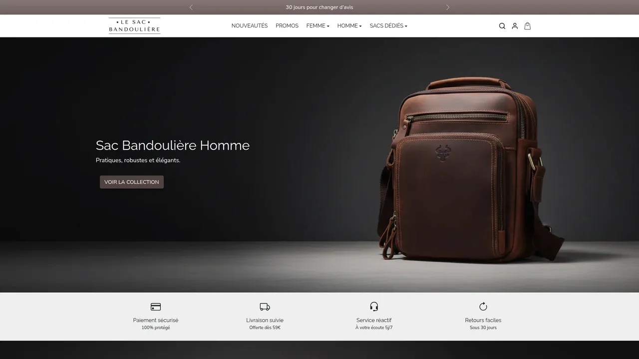 Aperçu du site Le Sac Bandoulière