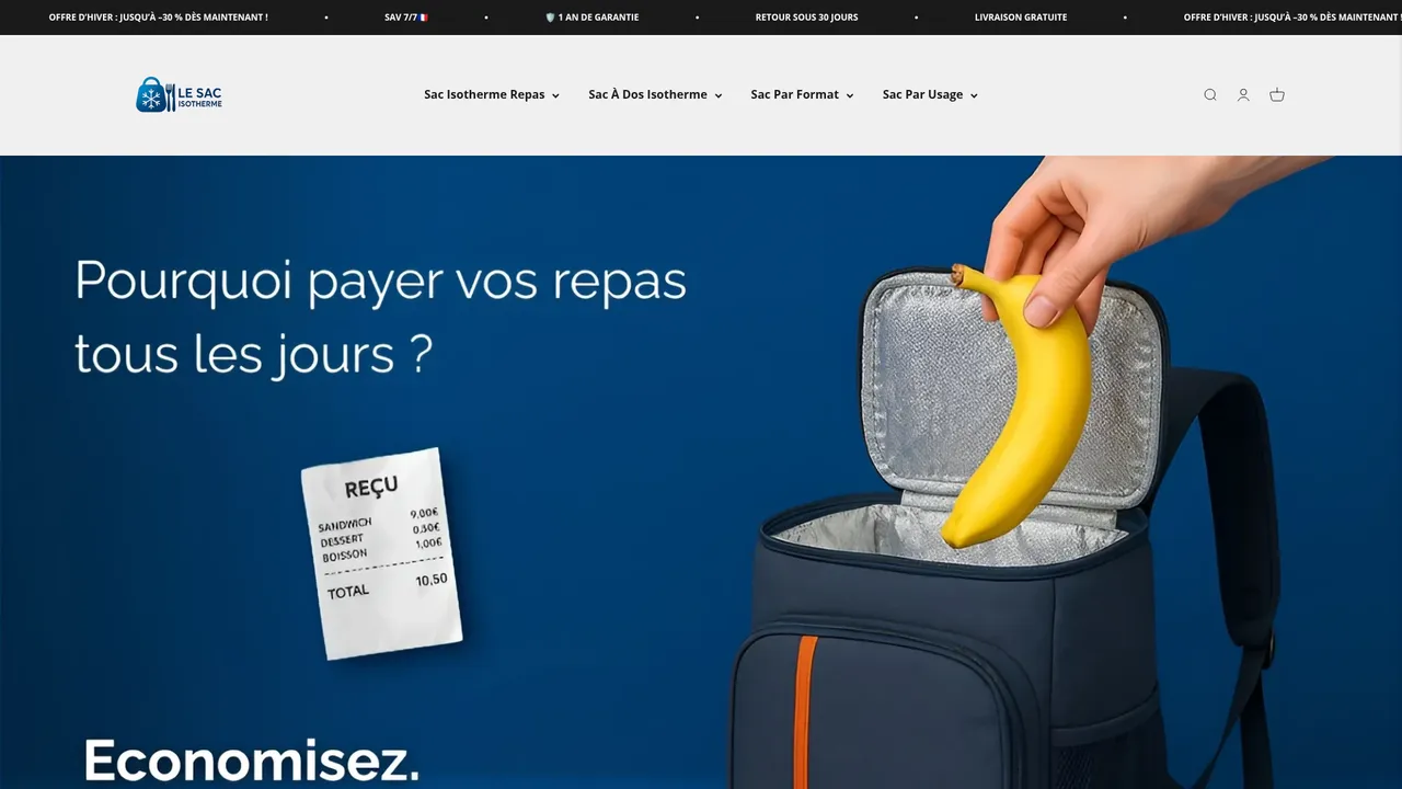 Aperçu du site Le Sac Isotherme