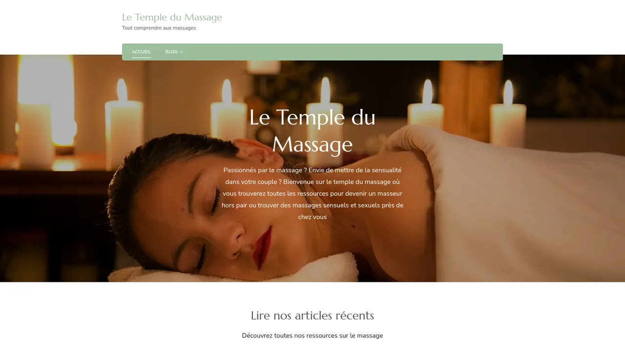 Aperçu du site Le Temple du Massage : zen et thérapeutique