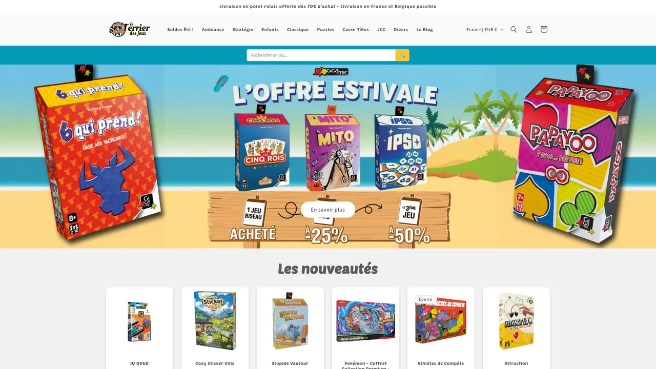 Aperçu du site Le Terrier des Jeux