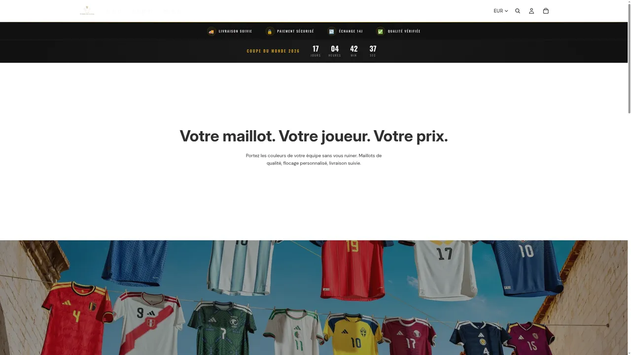 Aperçu du site Le Vestiaire Des Champions