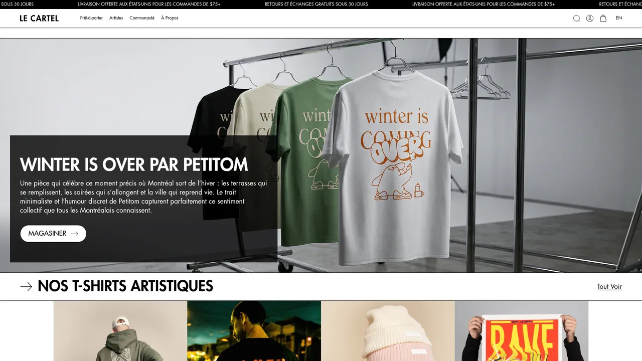 Screenshot de lecartelclothing.uk
