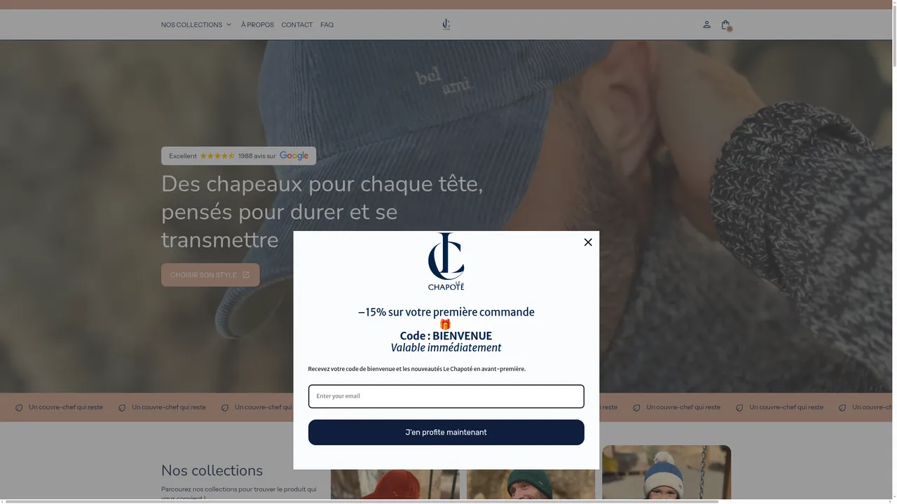 Screenshot de lechapote.com