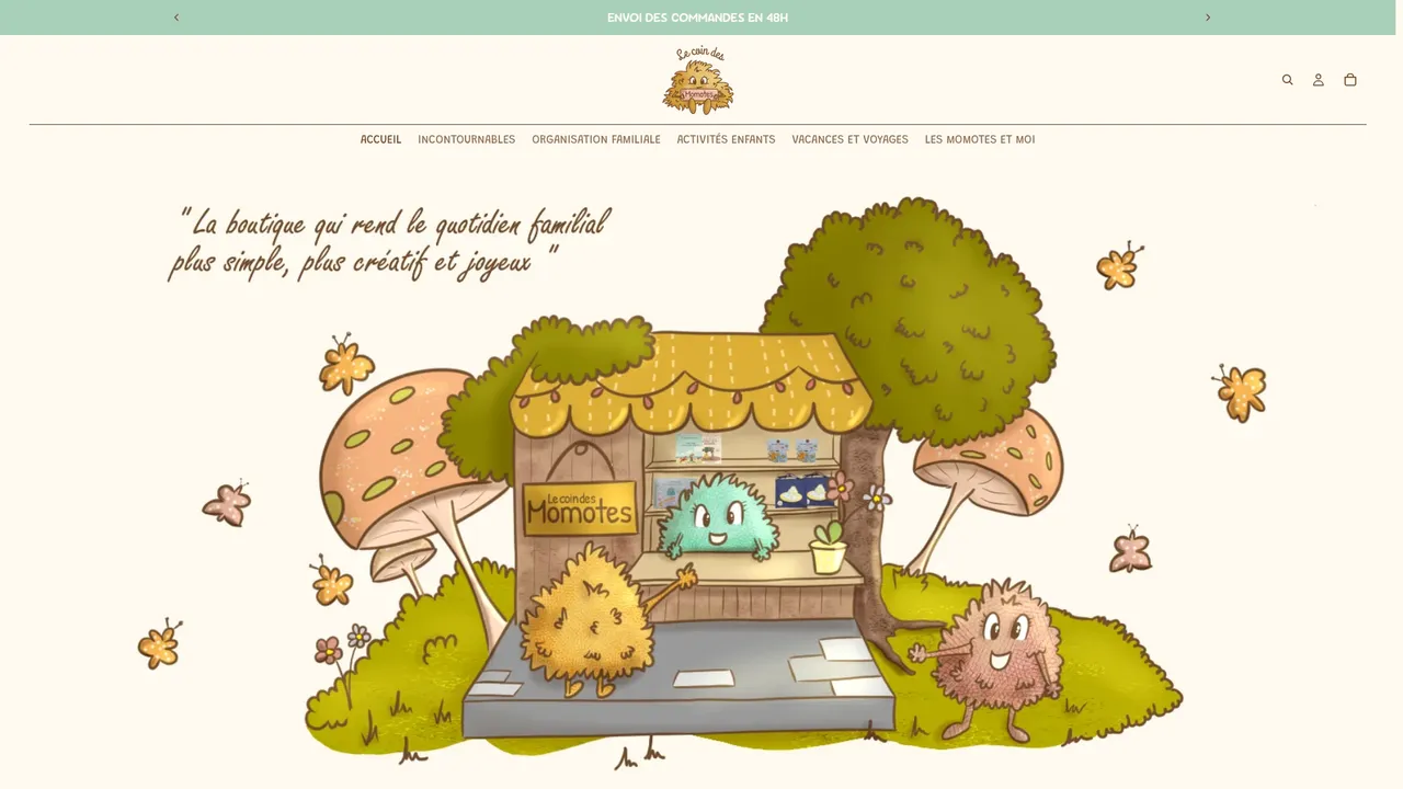 Screenshot de lecoindesmomotes.fr