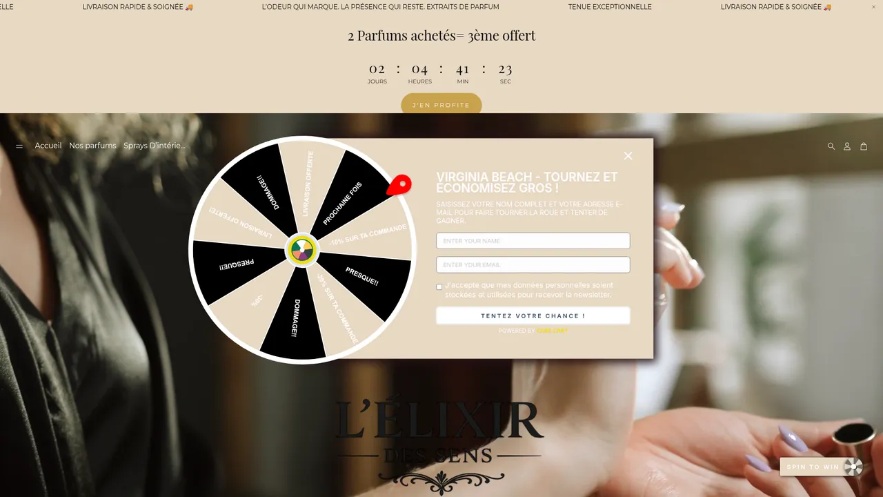 Screenshot de L'Élixir des Sens Parfums