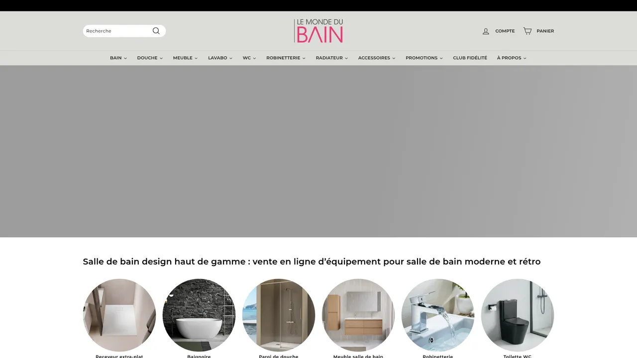Aperçu du site LeMondeDuBain, la salle de bain haut de gamme