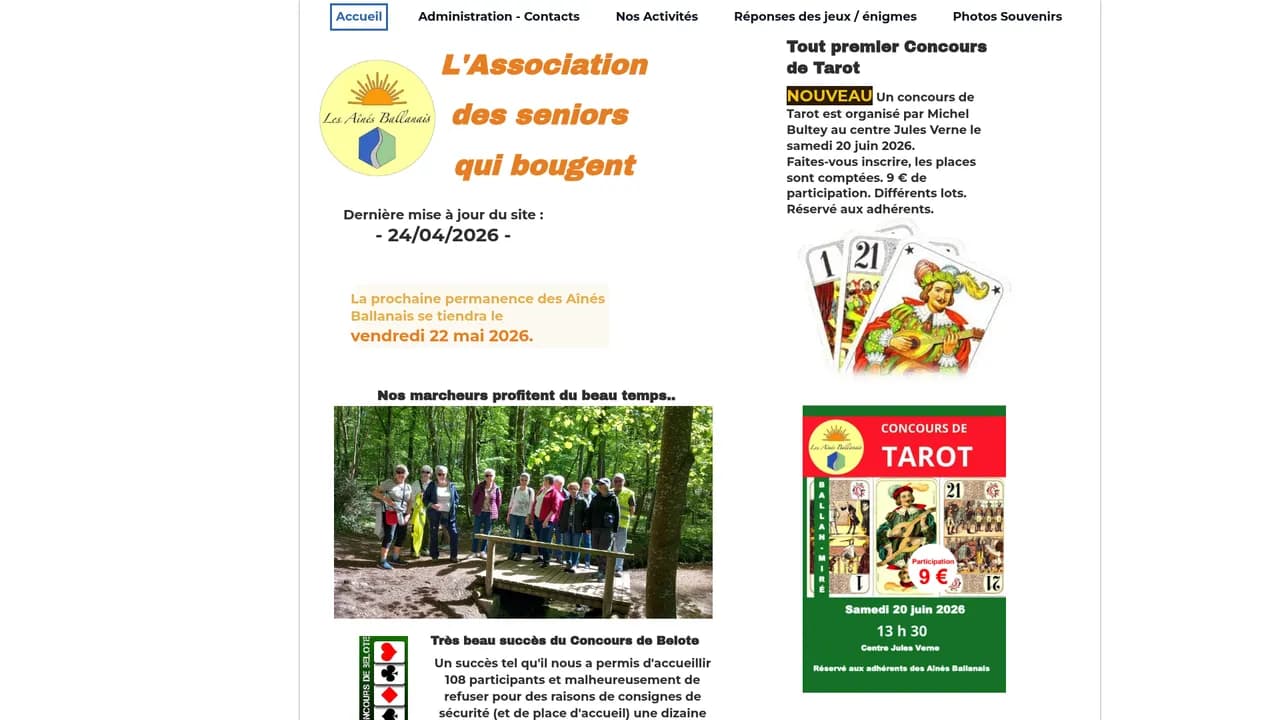 Aperçu du site Les Aînés Ballanais