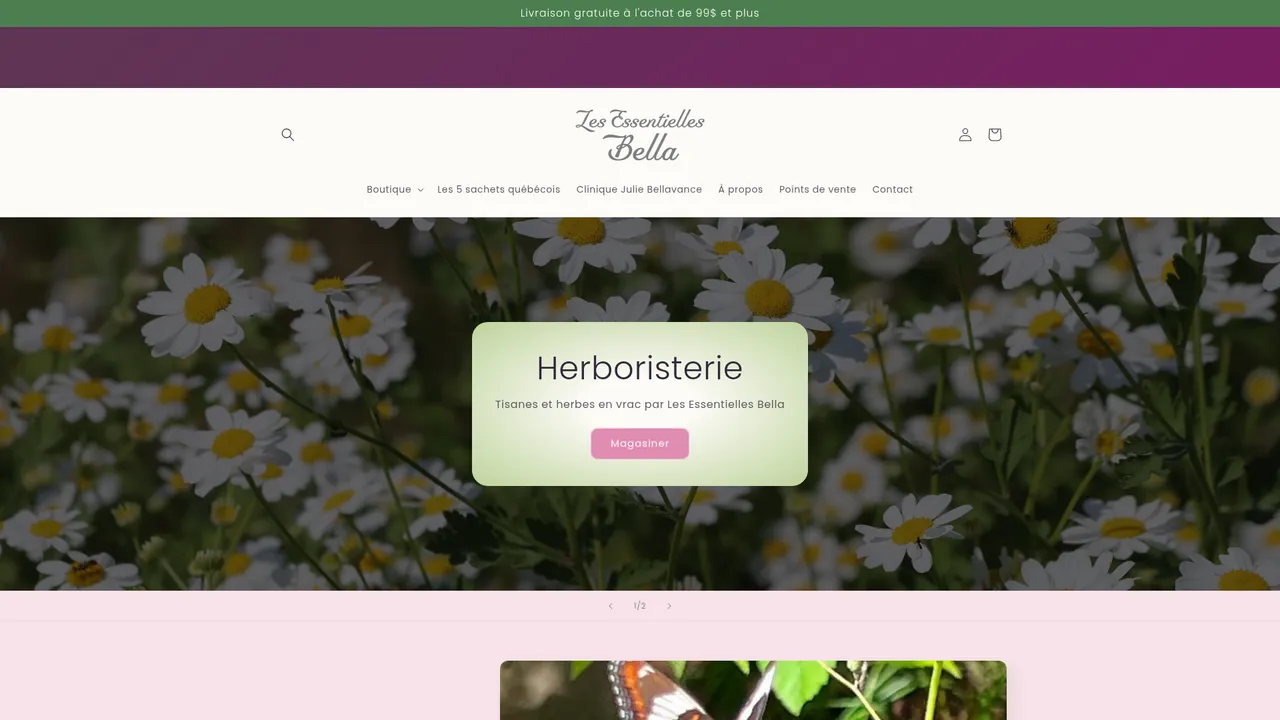 Aperçu du site Les essentielles Bella