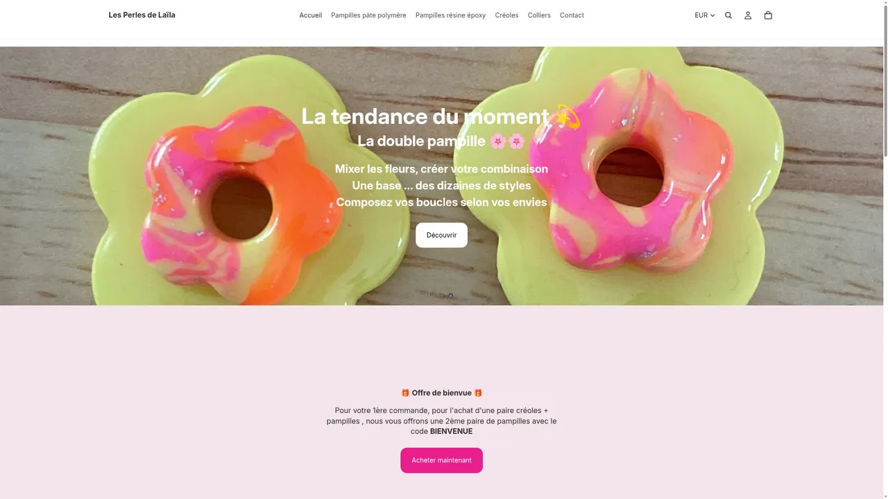 Aperçu du site Les Perles de Laïla