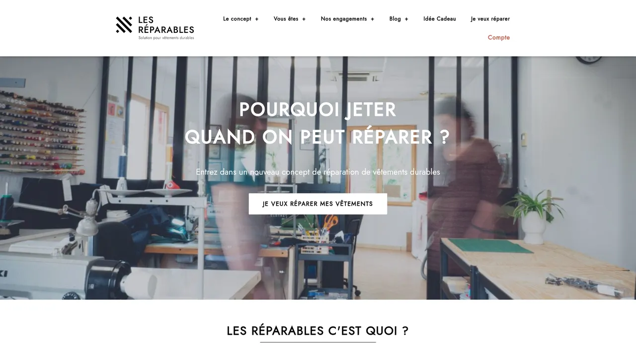 Aperçu du site Les Réparables