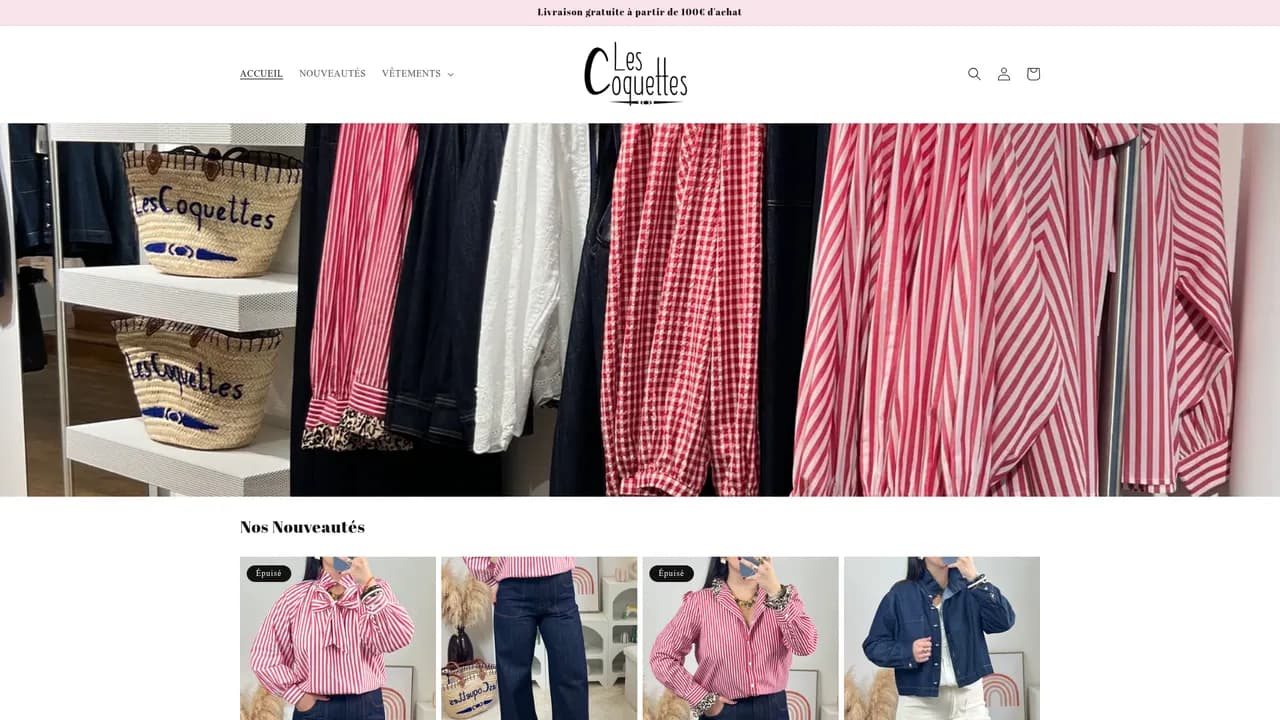 Screenshot de lescoquettes-shop.fr