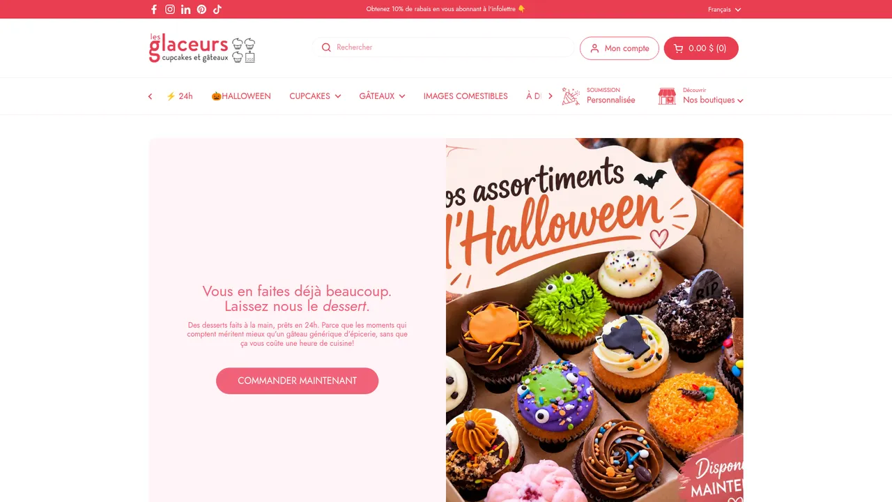 Screenshot de lesglaceurs.ca