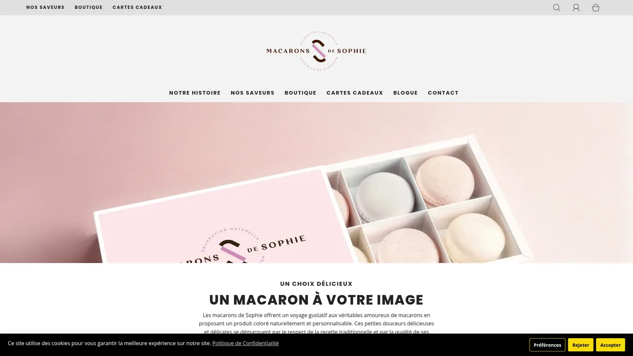 Screenshot de lesmacaronsdesophie.ca