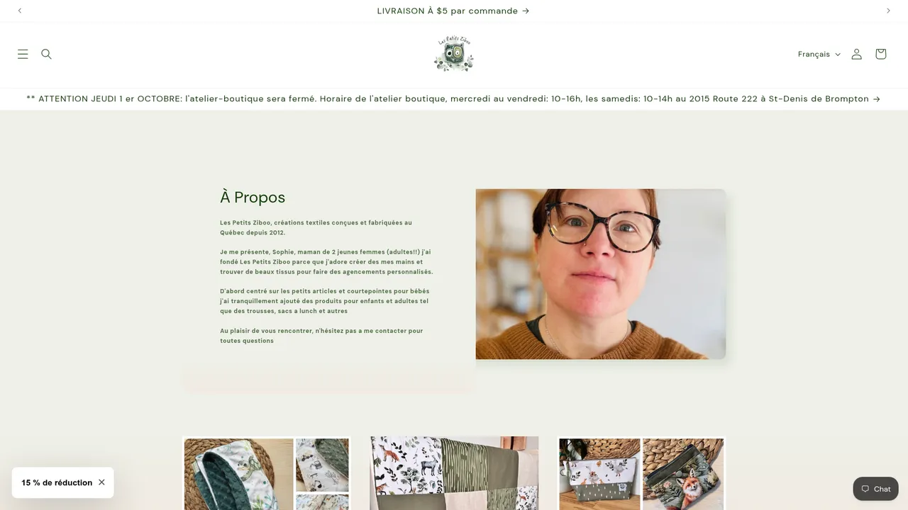 Screenshot de lespetitsziboo.com