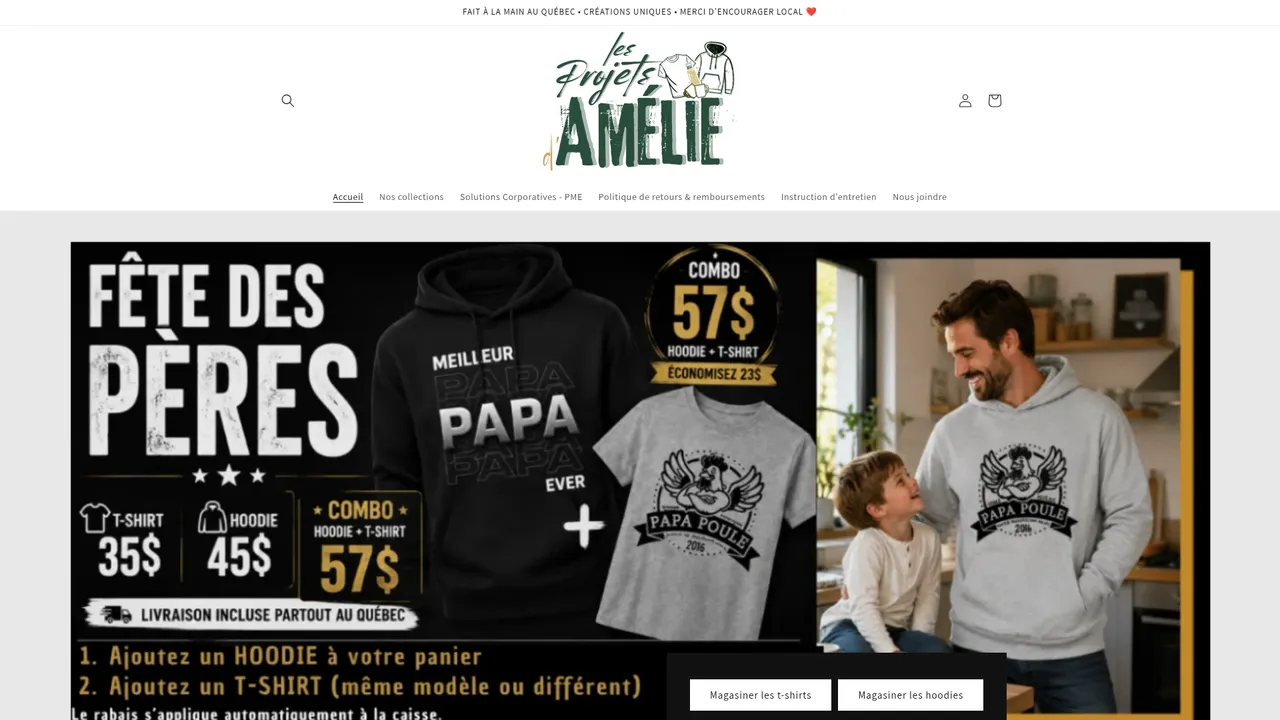 Screenshot de lesprojetsdamelie.com