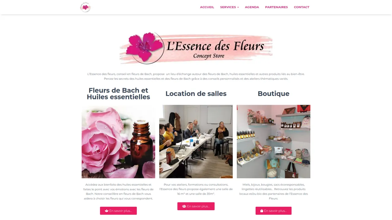 Aperçu du site L'Essence des fleurs - concept store