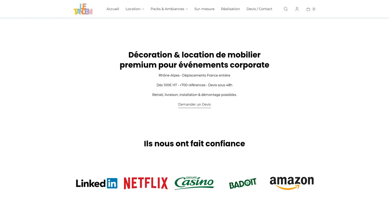 Aperçu du site letandemlocation.com