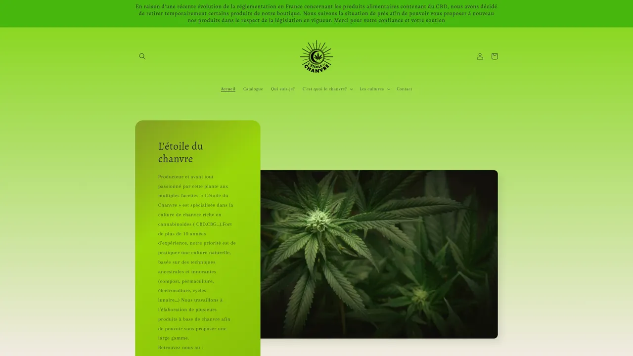 Aperçu du site L'étoile de chanvre
