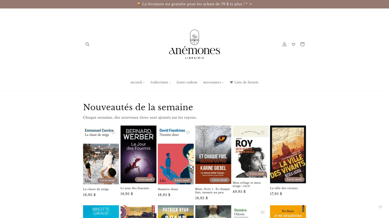 Screenshot de Librairie Anémones