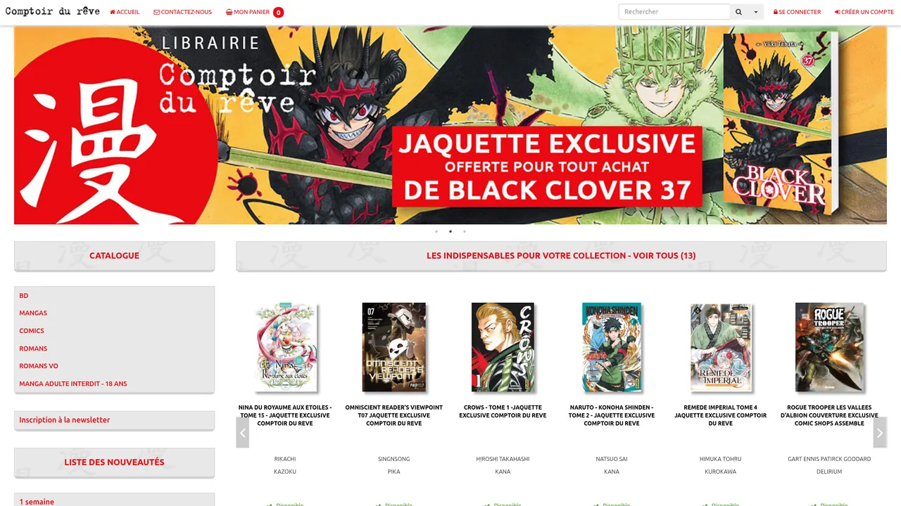 Screenshot de Librairie Comptoir du Rêve