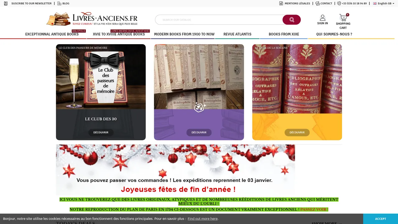Aperçu du site Librairie Douin