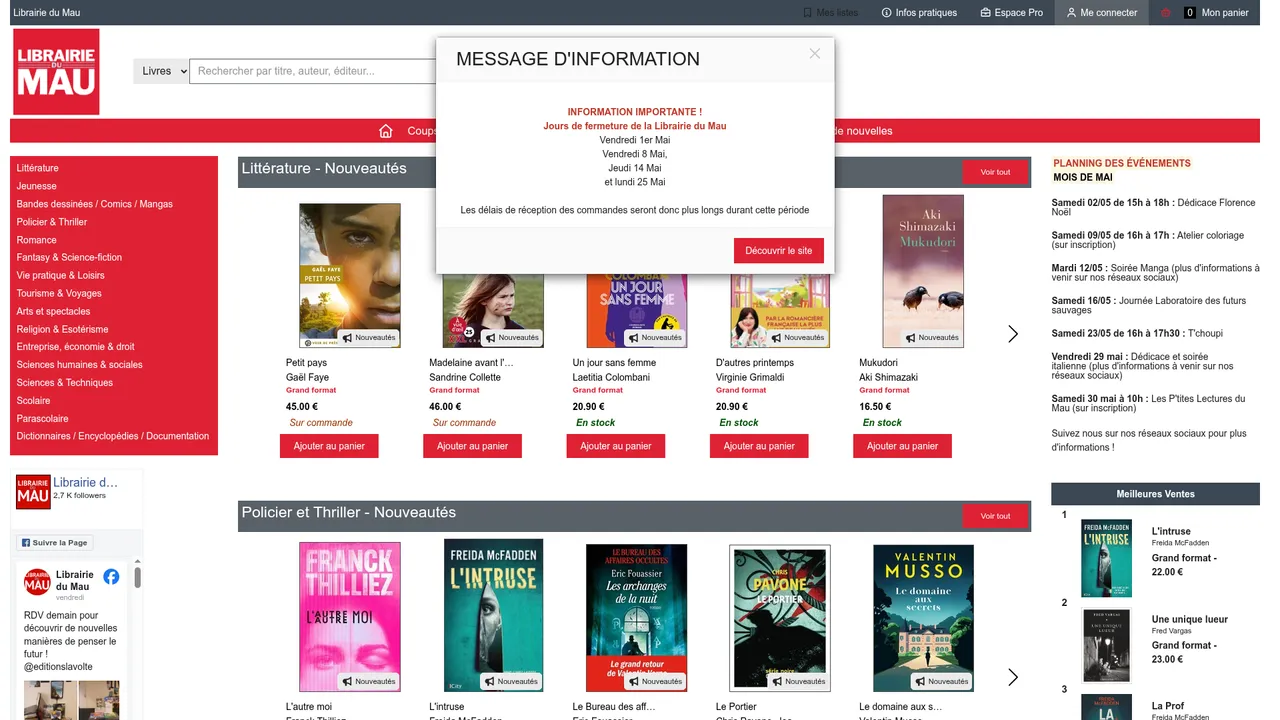 Screenshot de Librairie du Mau