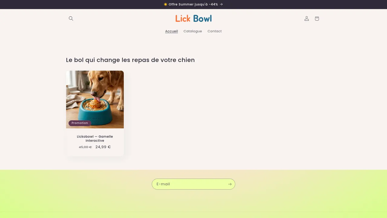 Screenshot de lickbowl.com