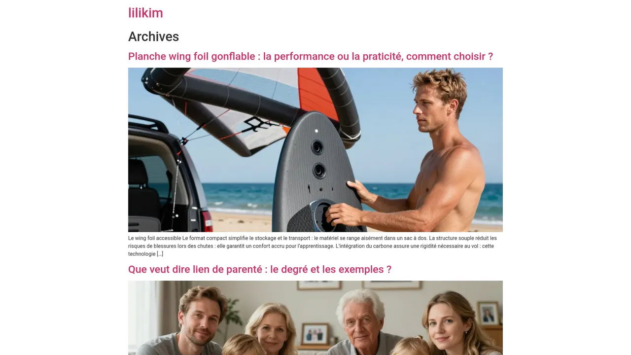 Aperçu du site Lilikim