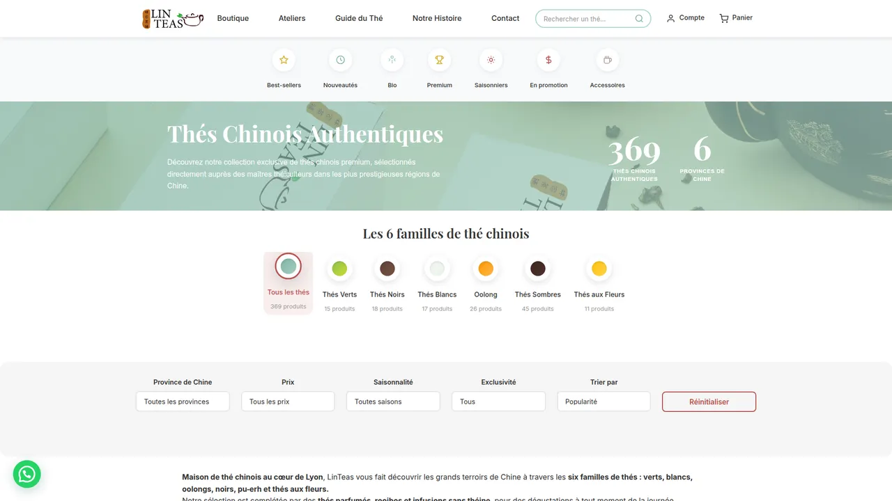 Aperçu du site LIN TEAS