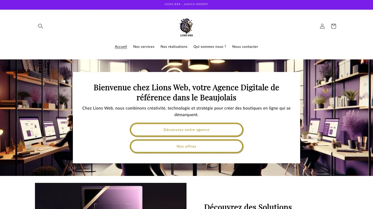 Screenshot de LIONS WEB | Agence Digitale Beaujolais - Création Site Web & Vitrine