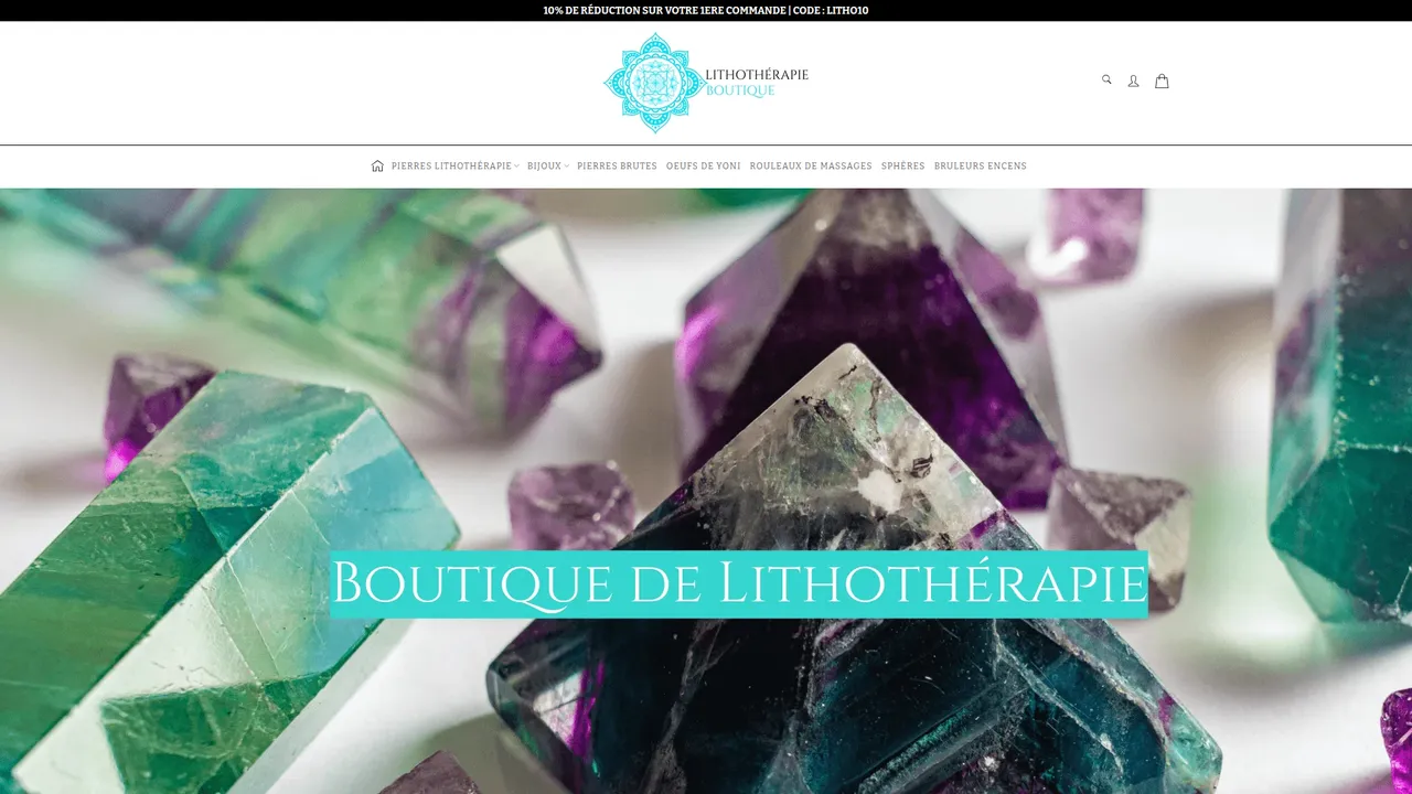Aperçu du site Lithothérapie Boutique