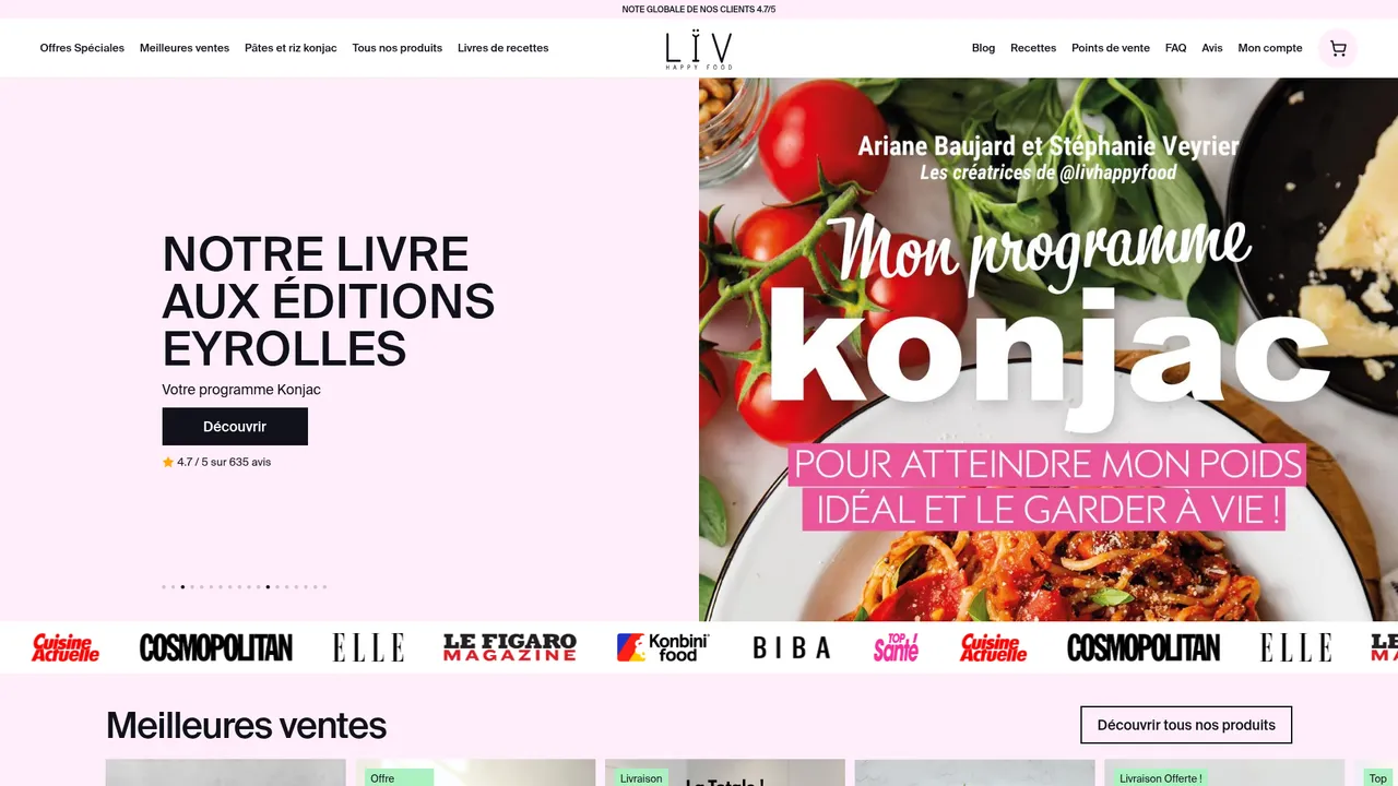 Aperçu du site LIV Happy Food